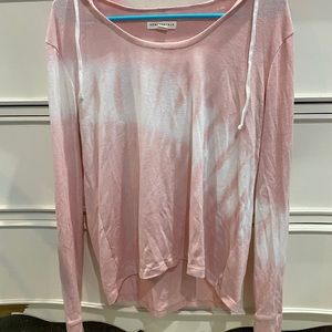 Pink Tye dye hooded long sleeve